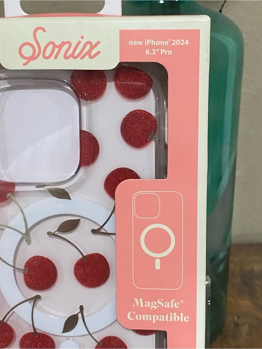 Sonix iPhone 16 pro Case with Red Cherry Print, new!